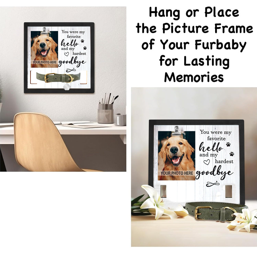 Pet Memorial Collar Photo Frame | Freestanding Keepsake Display