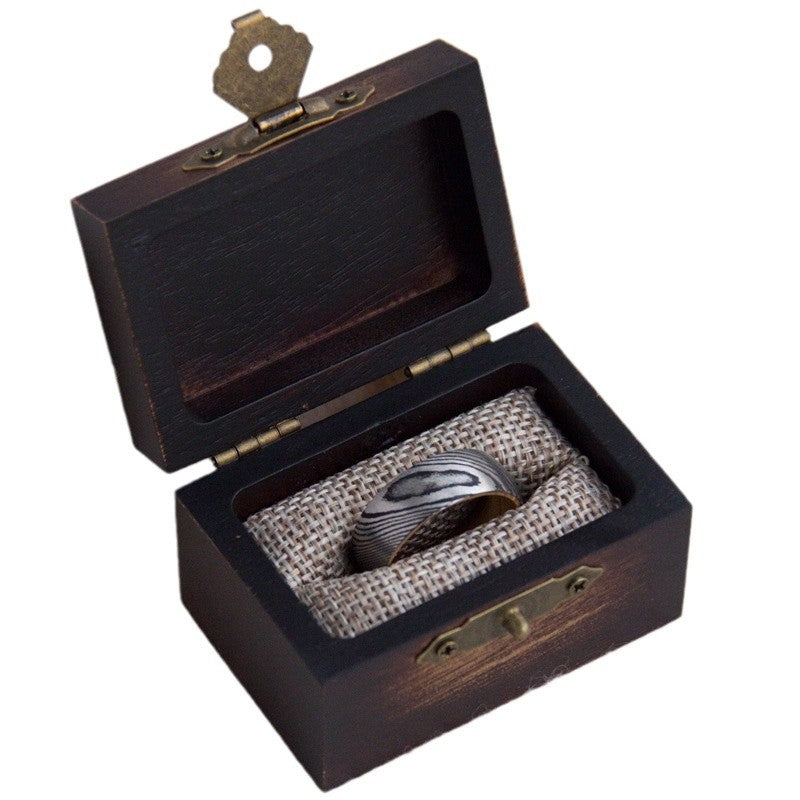Vintage Solid Wood Ring Box | Acacia, Walnut or Olive Wood