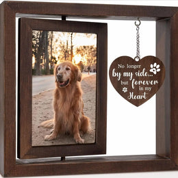 4x6 Double-Sided Rotating Wooden Pet Memorial Photo Frame