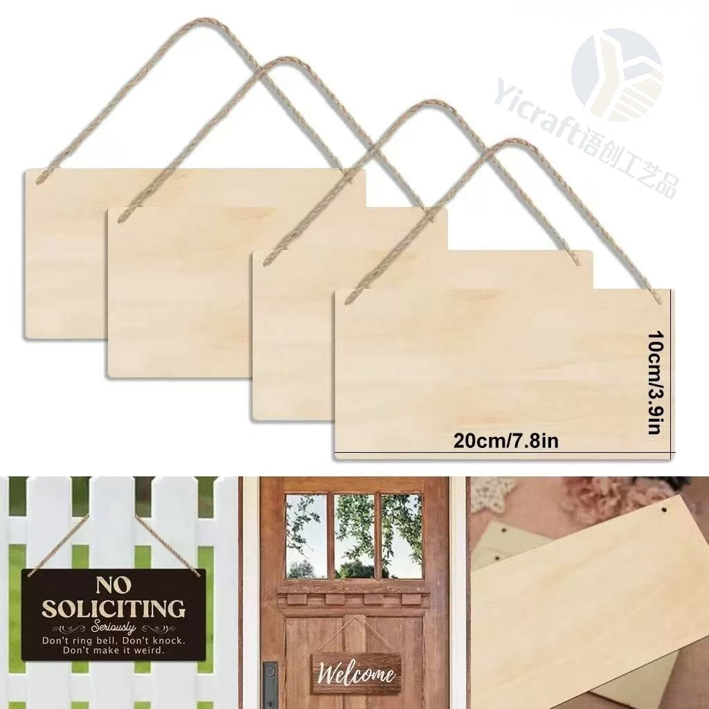 Blank Wooden Hanging Signs in Assorted Shapes for DIY Painting