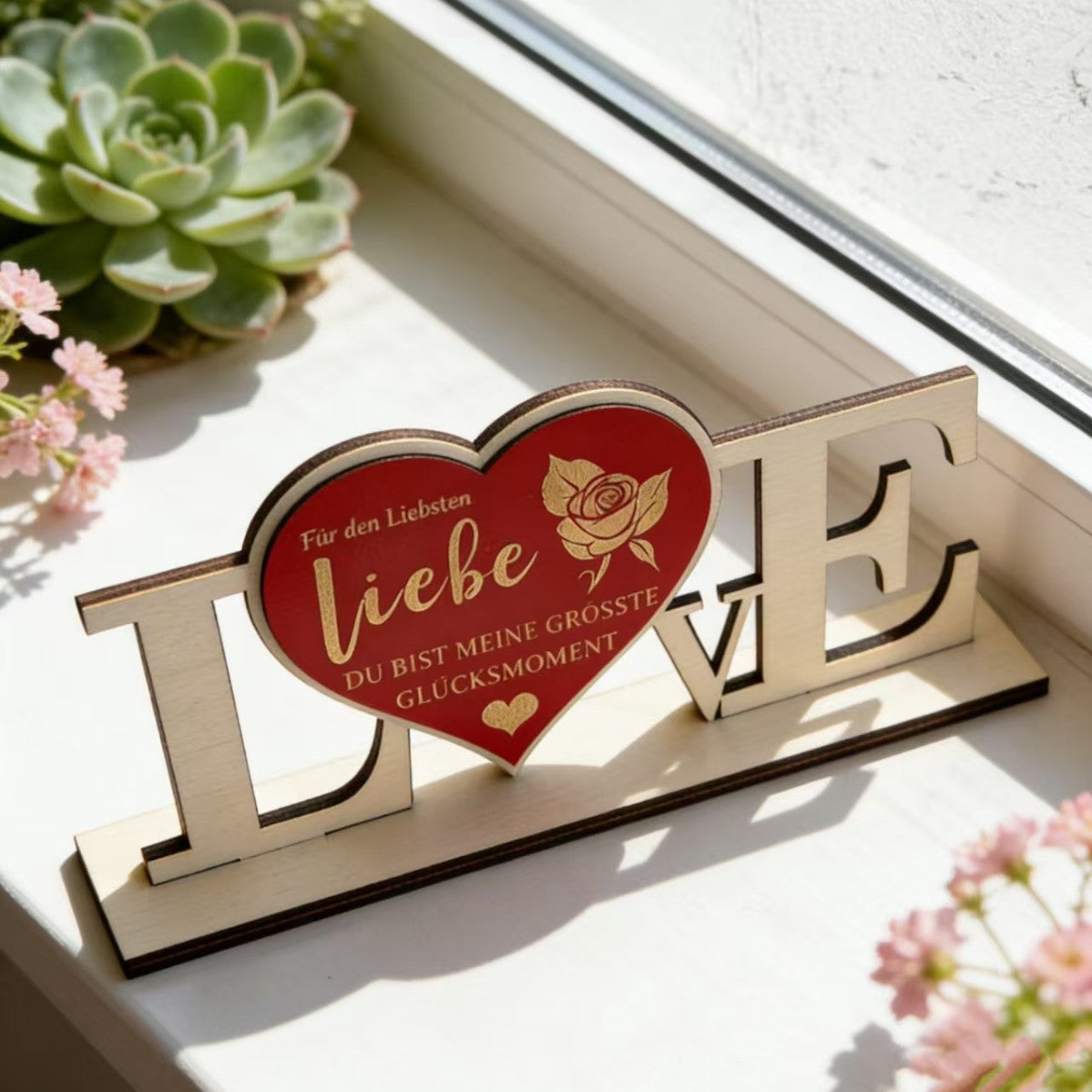 LOVE Wooden Tabletop Decor | Valentine's & Anniversary Gift