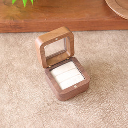 Black Walnut Ring Box with Clear Window | Single or Double Slot