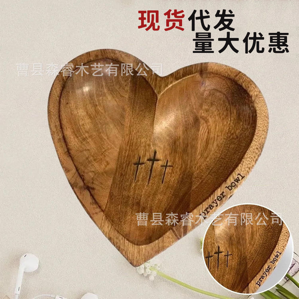 Wooden Heart Bowl | Decorative Keepsake & Jewelry Dish