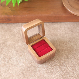 Black Walnut Ring Box with Clear Window | Single or Double Slot