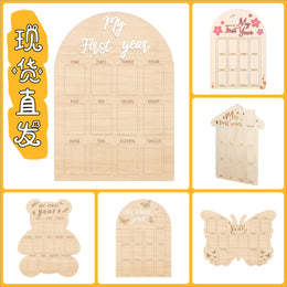 Wooden Baby Milestone Photo Frame for First-Year Memories