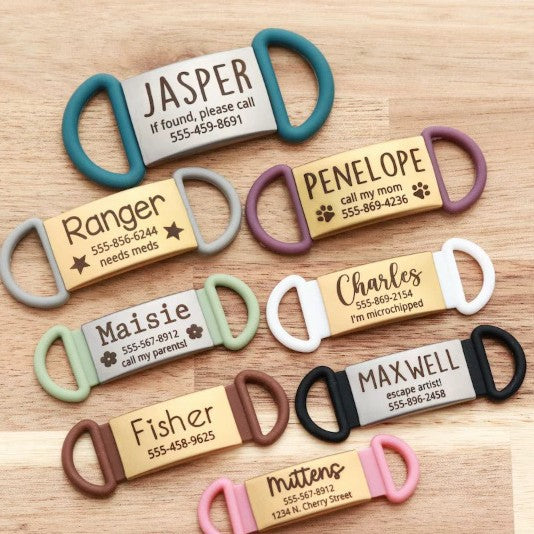 Silicone Pet ID Tag with Stainless Steel Center Plate