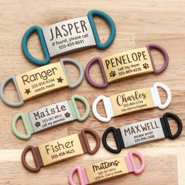 Silicone Pet ID Tag with Stainless Steel Center Plate