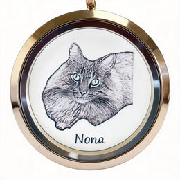 Personalized Pet Photo Memorial Necklace | Custom Name Pendant