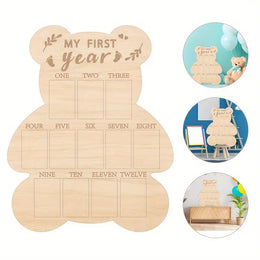 Wooden Baby Milestone Photo Frame for First-Year Memories