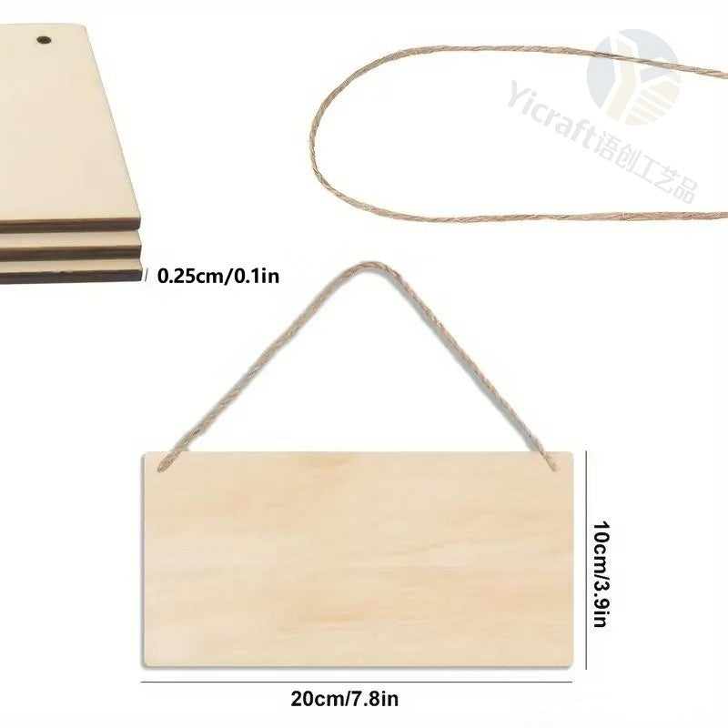 Blank Wooden Hanging Signs in Assorted Shapes for DIY Painting