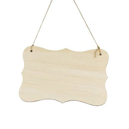 Blank Poplar Wood Door Sign for DIY Painting & Personalization