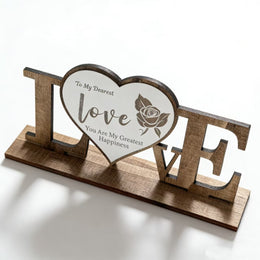 LOVE Wooden Tabletop Decor | Valentine's & Anniversary Gift