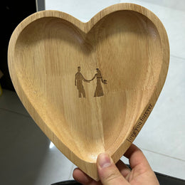Wooden Heart Bowl | Decorative Keepsake & Jewelry Dish