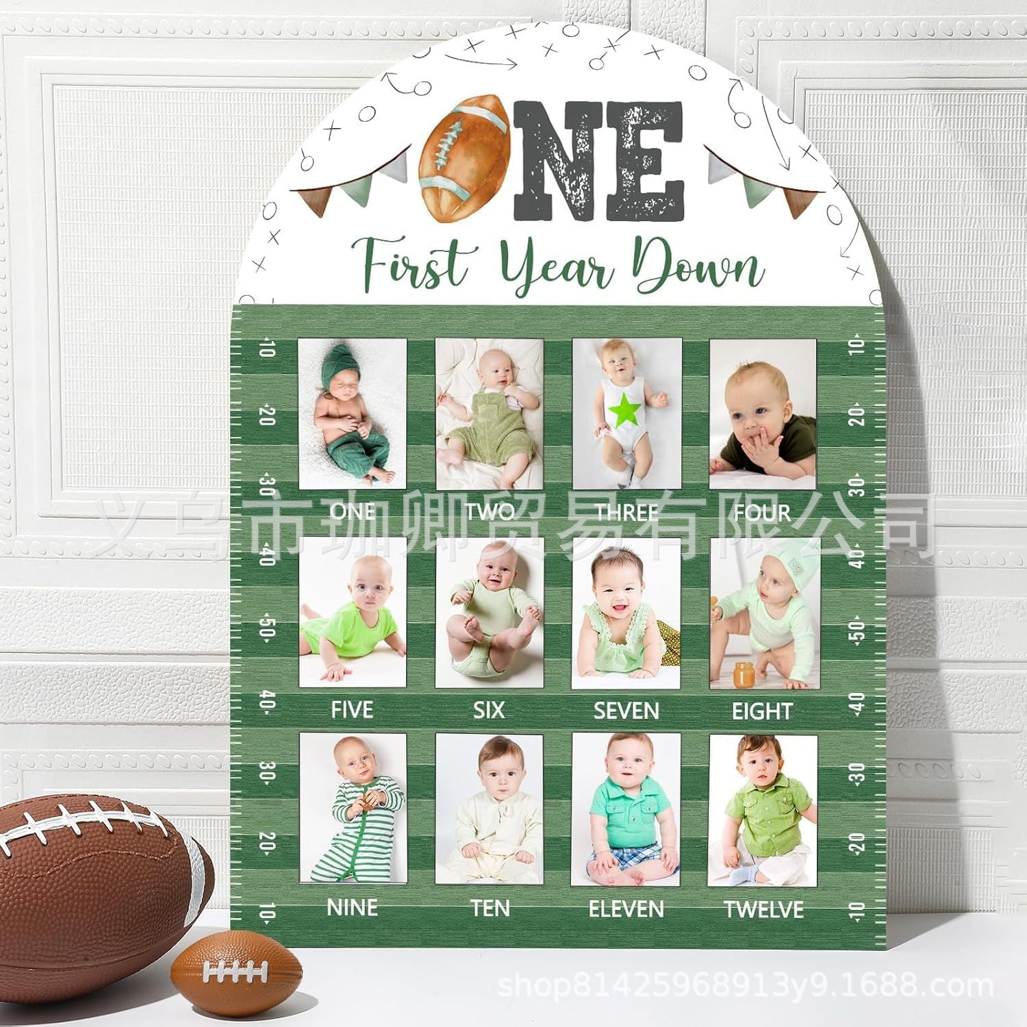 Wooden Baby Milestone Photo Frame for First-Year Memories