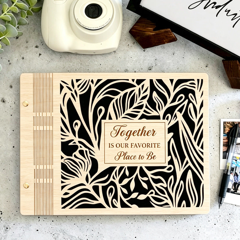 Blank Wooden Cover Guest Book | Rustic Wedding Signing Book