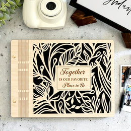 Blank Wooden Cover Guest Book | Rustic Wedding Signing Book