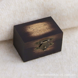 Vintage Solid Wood Ring Box | Acacia, Walnut or Olive Wood