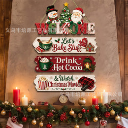 Christmas Wooden Door Hanging Sign | Holiday Wall Decor