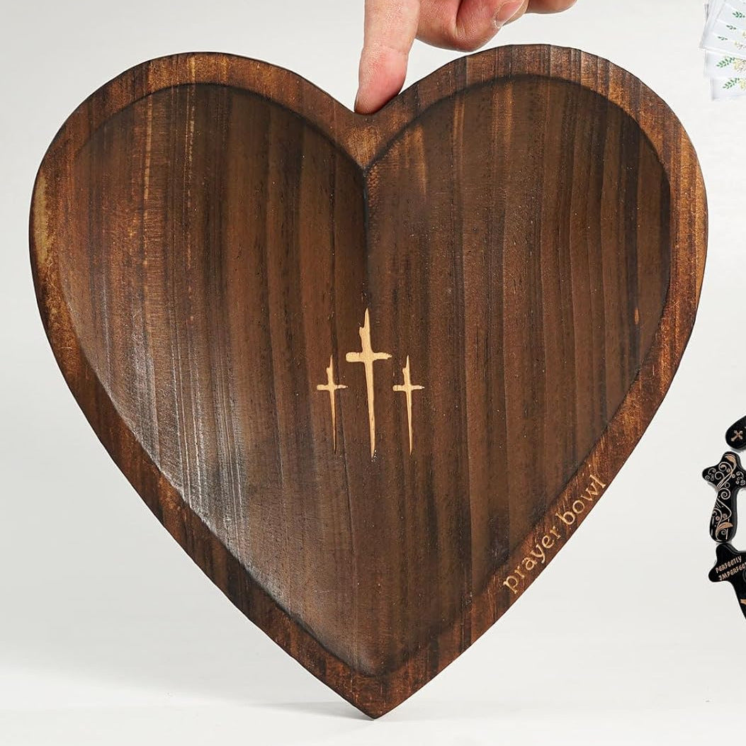 Wooden Heart Bowl | Decorative Keepsake & Jewelry Dish