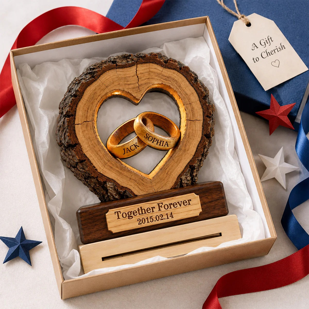 Wooden Heart Tabletop Decor | Couples & Valentine's Gift