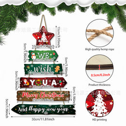 Christmas Wooden Door Hanging Sign | Holiday Wall Decor