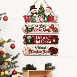 Christmas Wooden Door Hanging Sign | Holiday Wall Decor
