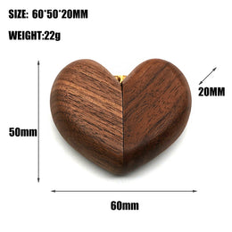 Heart-Shaped Black Walnut Ring Box | Custom Engraving