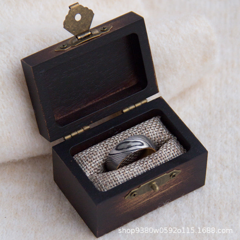 Vintage Solid Wood Ring Box | Acacia, Walnut or Olive Wood