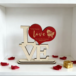LOVE Wooden Tabletop Decor | Valentine's & Anniversary Gift