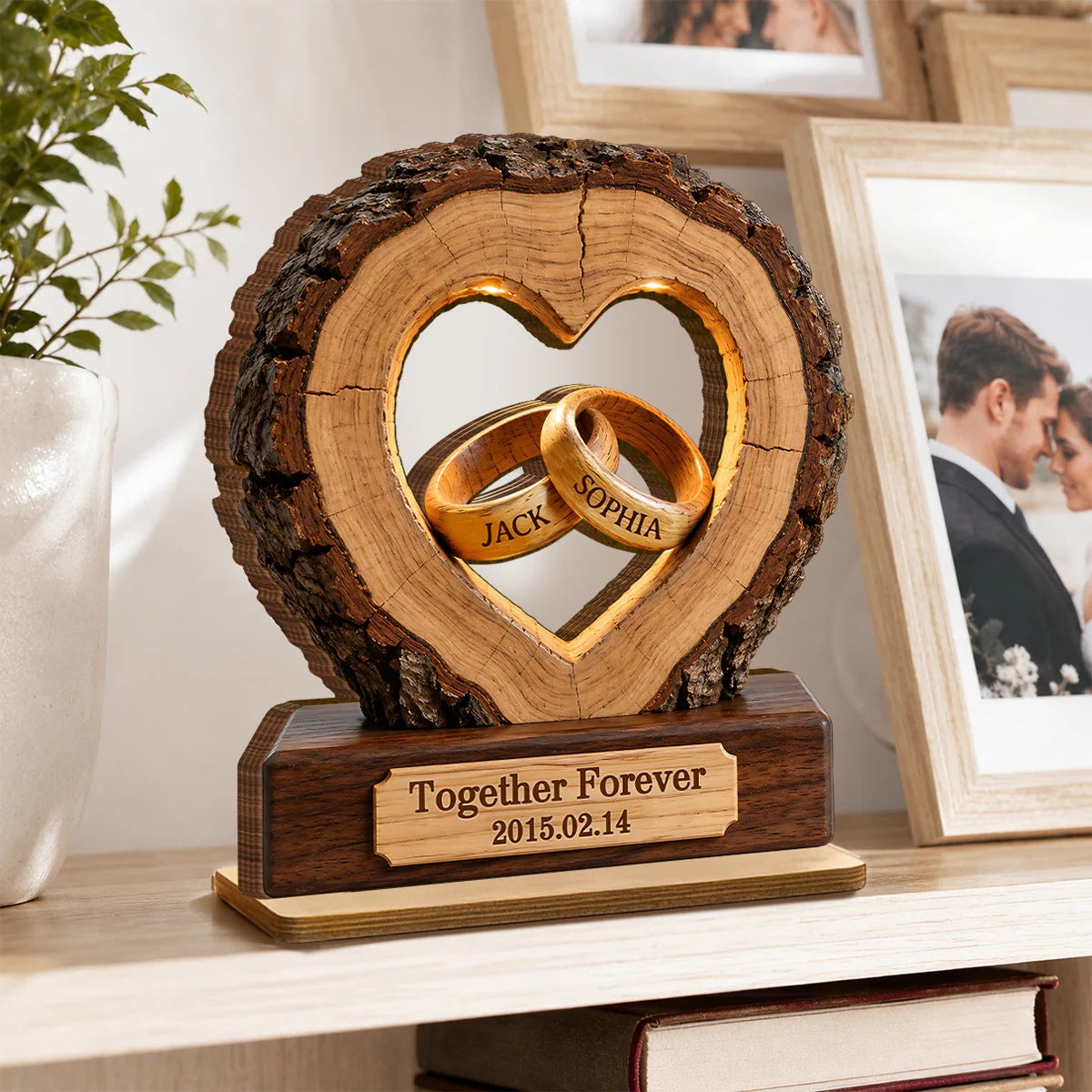Wooden Heart Tabletop Decor | Couples & Valentine's Gift